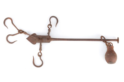 Lot 393 - Steelyard Rod with Weight and Hooks