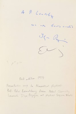 Lot 430 - G. Nicolis & I. Prigogine. Self-Organization in Nonequilibrium Systems. From Dissipative Structures to Order through Fluctuations