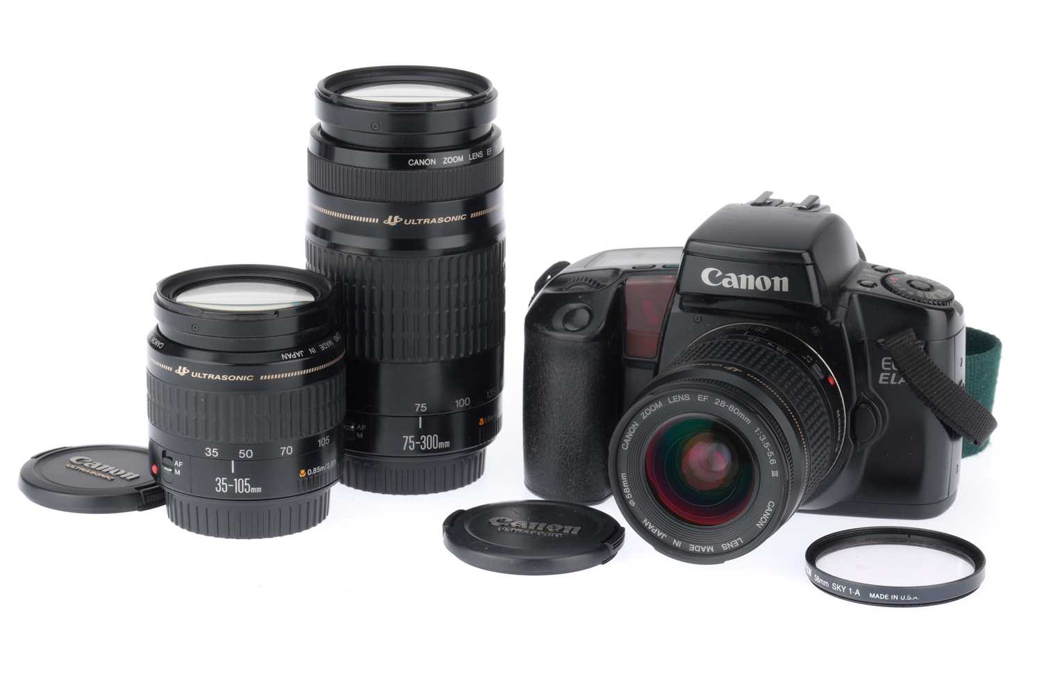 Lot 166 - A Canon Elan (EOS100QD) 35mm Camera Outfit