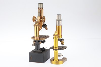Lot 493 - 2 Brass Microscopes by Reichers