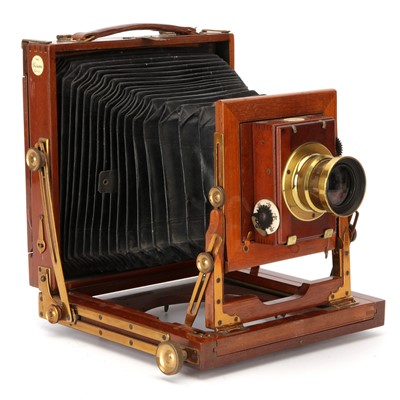 Lot 249 - A Camera Construction Co. 'The Falcon' Half Plate Mahogany Field Camera