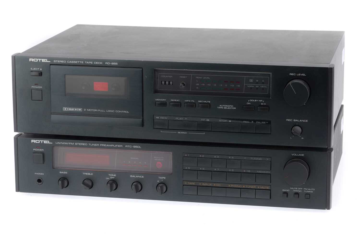Lot 771 - A Rotel RD-855 Cassette Deck and RTC-850L