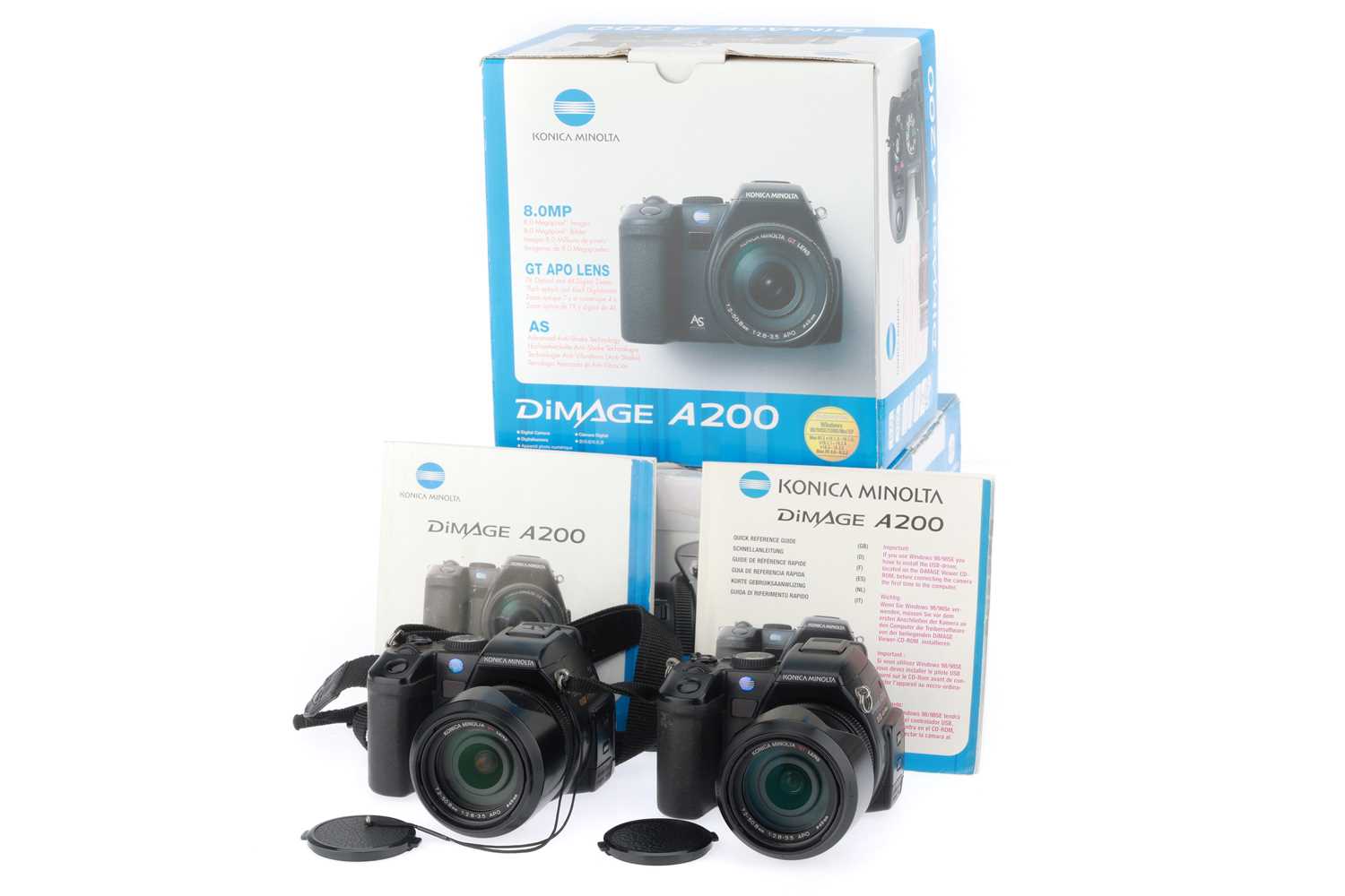 Lot 78 - A Pair of Minolta Dimage A200 Digital Bridge Cameras