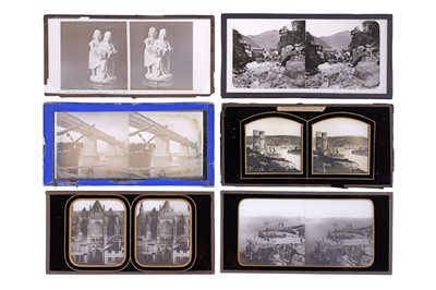 Lot 131 - Collection of 26 Stereo Glass Diaposotives, Misc Unidentified