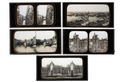 Lot 119 - Glass Stereoviews Venice and Rome