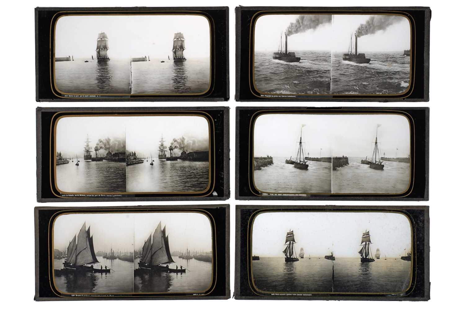 Lot 124 - Ferrier and Soulier Glass Stereoviews of Shipping