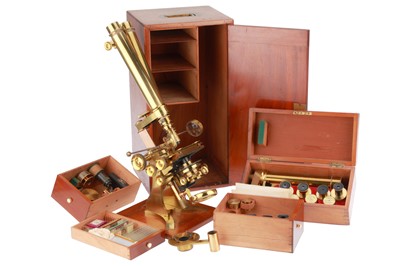 Lot 325 - Large Baker Binocular & Monocular Microscope Outfit