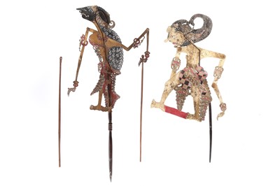 Lot 220 - Indonesian painted shadow puppets