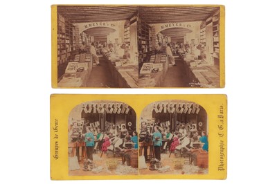 Lot 96 - 2 Stereocards of Photographic Studios /Shops