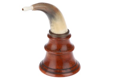 Lot 303 - A treen and horn Ear Trumpet Hearing Aid