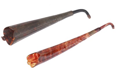 Lot 313 - Two faux-tortoiseshell Fluted Ear Trumpet Hearing Aids