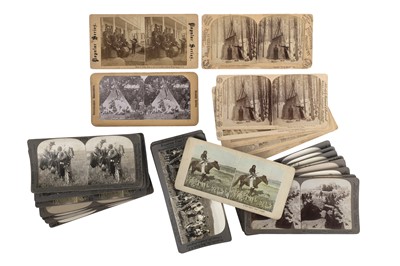 Lot 99 - Collection of 38 Stereo Cards of Native Americans