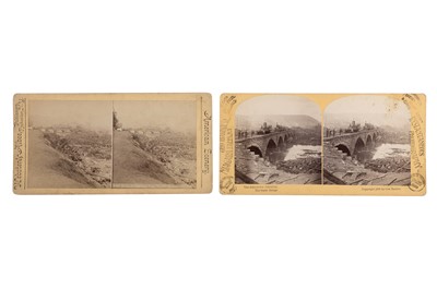 Lot 100 - Collection of 24 Stereo Cards American Floods & Fires