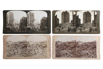 Lot 100 - Collection of 24 Stereo Cards American Floods & Fires