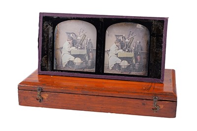 Lot 85 - John Benjamin Dancer, Exceptionally Important & Fine Tinted Stereo Daguerreotype