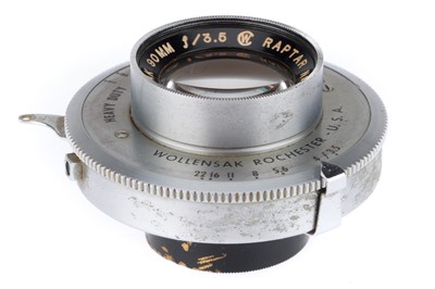 Lot 346 - A Wollensak Raptar f/3.5 90mm Large Format Lens