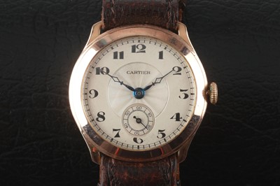 Lot 474 - A Cartier Style Yellow Metal Hand-Winding Wristwatch