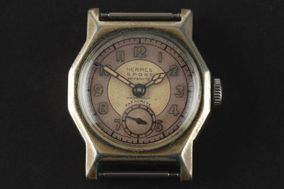 Lot 473 - An Hermes Octagonal Hand-Winding Wristwatch in François Borgel Case