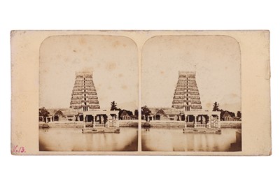 Lot 153 - Rossier. Pierre, Stereo Card Views of India, No. 5 , Mudabar Valagum, or White Pagoda