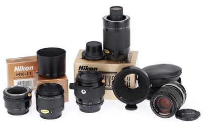 Lot 325 - A Selection of Nikon Lenses and Accessories