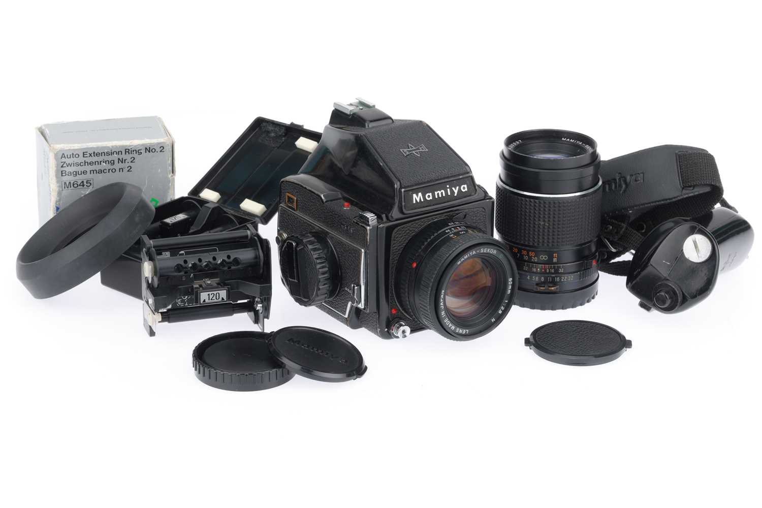 Lot 152 - A Mamiya M645 Medium format Camera Outfit