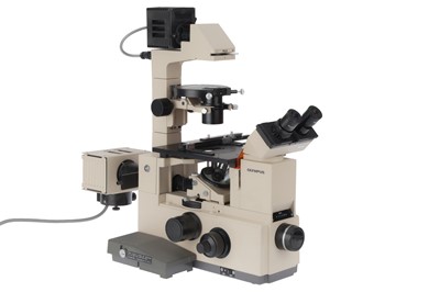 Lot 543 - Olympus IMT-2 Trinocular Inverted Phase Microscope