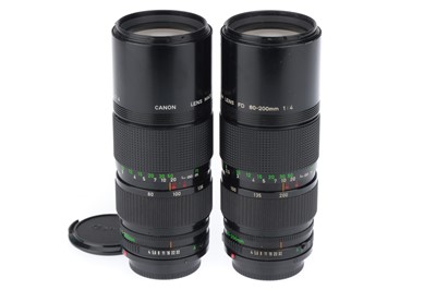 Lot 240 - A Pair of Canon FD F/4 80-200mm Zoom Lenses