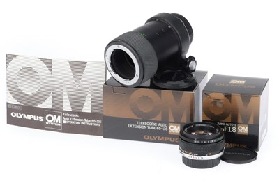 Lot 328 - An Olympus Zuiko f/1.8 50mm Auto-S Lens and Extension Tube