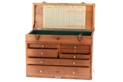 Lot 571 - A Neslein Wooden Tabletop Tool Cabinet