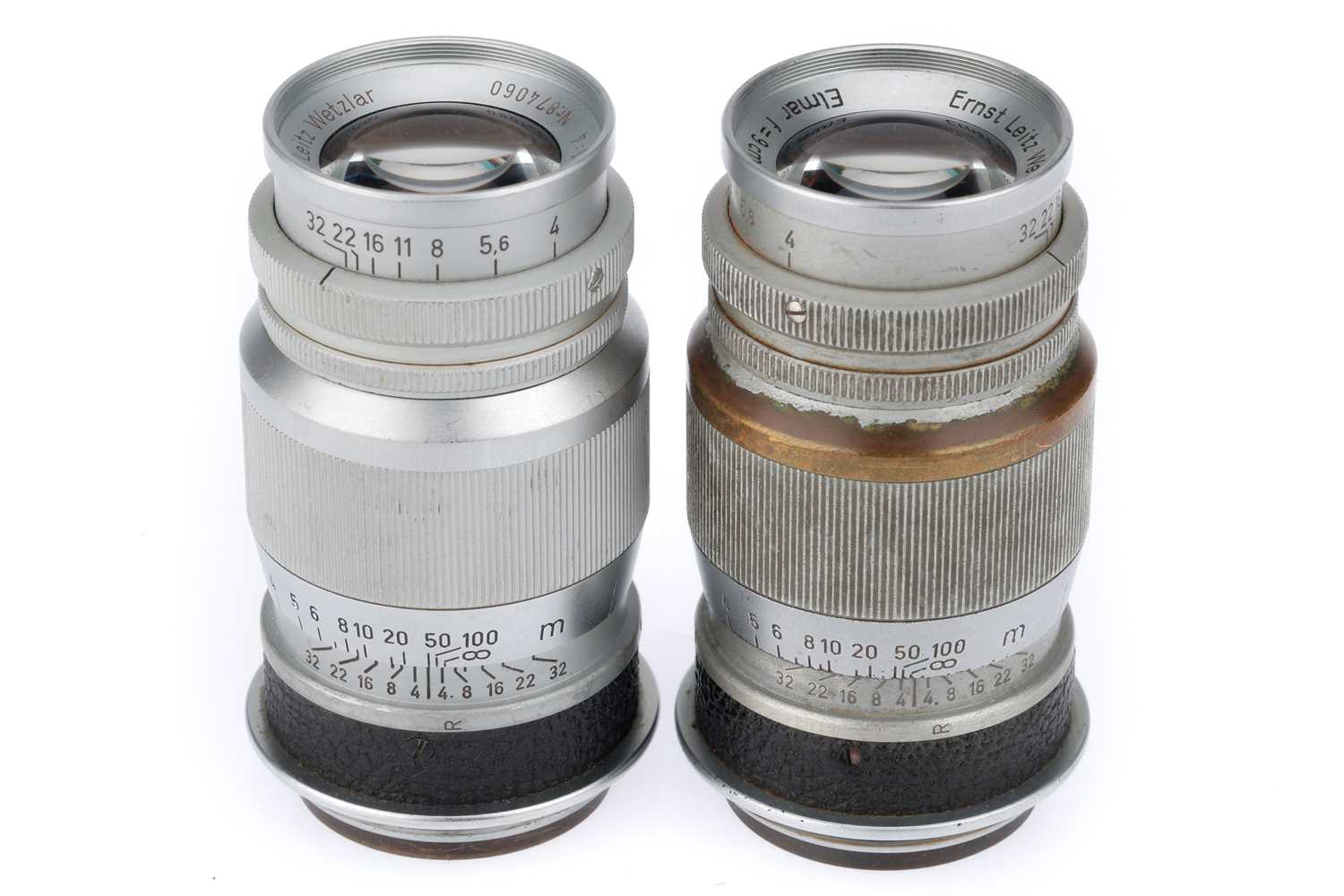 Lot 24 - A Pair of Leitz Wetzlar Elmar f/4 90mm Lenses