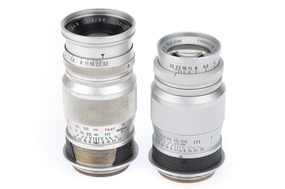 Lot 25 - A Pair of Leitz Wetzlar Elmar f/4 90mm Lenses