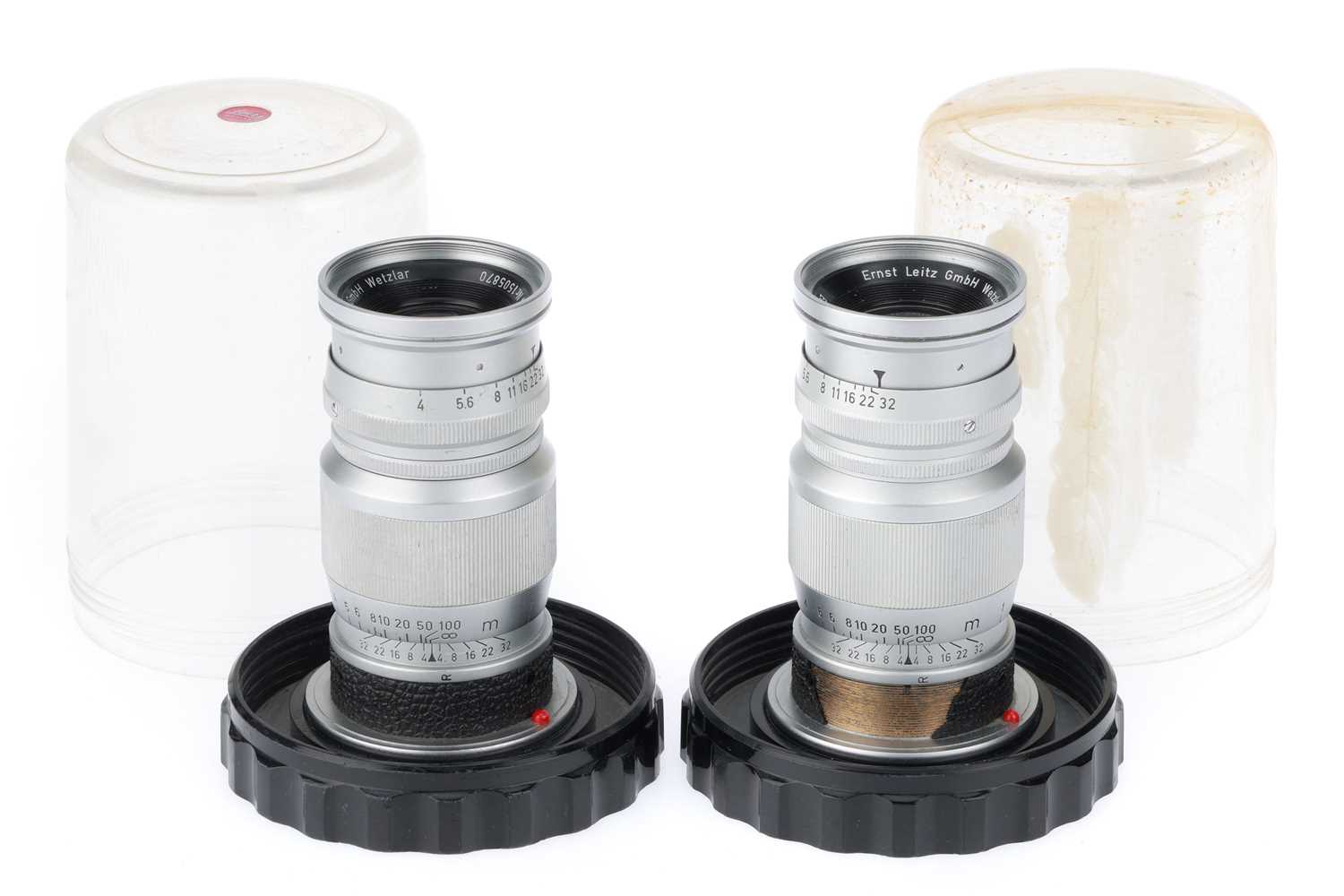 Lot 31 - A Pair of Leitz Wetzlar Elmar f/4 9cm Lenses