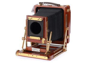 Lot 337 - A Gandolfi 5x4 Large Format Mahogany & Brass Camera Body