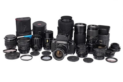 Lot 330 - A Comprehensive Asahi Pentax 67 Medium Format Camera Outfit