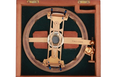 Lot 242 - A Fine Lacquered Brass 6in Swing Arm Protractor, Stanley