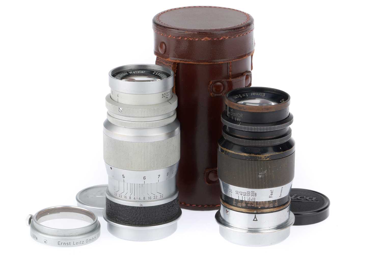 Lot 14 - A Pair of Leitz Wetzlar 9cm Elmar Lenses