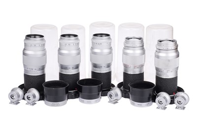 Lot 101 - Five Leitz 135mm Lenses for Leica Cameras