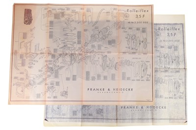 Lot 460 - A Rollei Exploded Diagram for a Rolleiflex 3.5F Camera