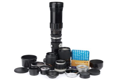 Lot 249 - A Group of Camera Lenses and Hoods