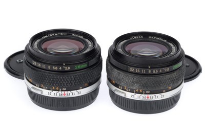 Lot 255 - A Pair of Olympus Zuiko Auto-W f/2.8 28mm Lenses