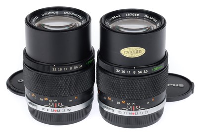 Lot 259 - A Pair of Olympus Zuiko Auto-T f/3.5 135mm Lenses