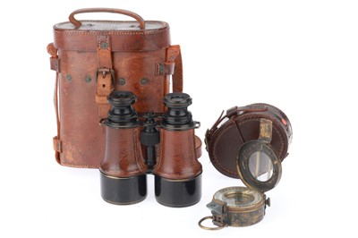Lot 363 - WWI Binoculars & Compass