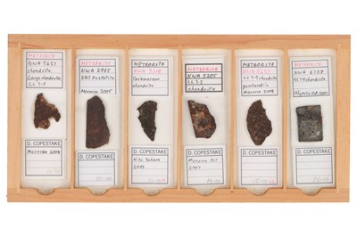 Lot 219 - Rare Collection of 6 Microscope Slides of Meteorite Sections