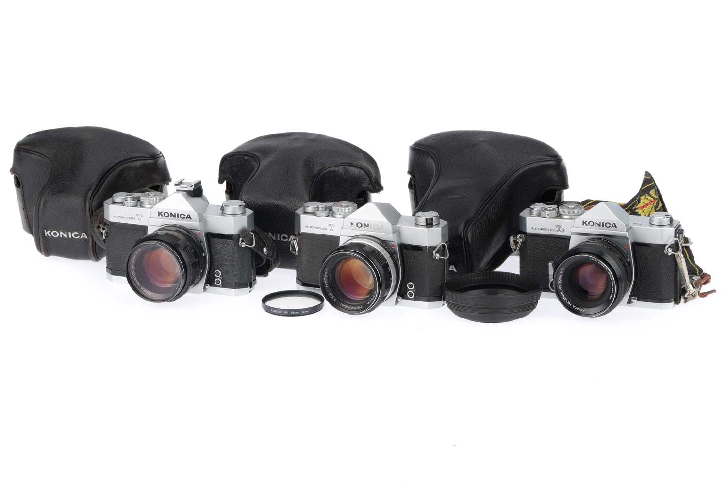 Lot 46 - A Group of Konica AutoReflex SLR Cameras,
