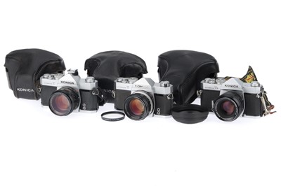 Lot 46 - A Group of Konica AutoReflex SLR Cameras