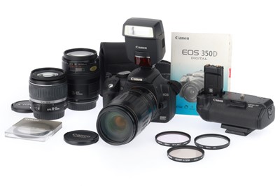 Lot 220 - A Canon EOS350D Digital SLR Camera Outift