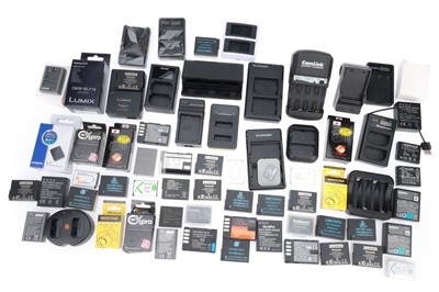 Lot 250 - A Large Quantity of Camera Battery Packs and Assorted Chargers