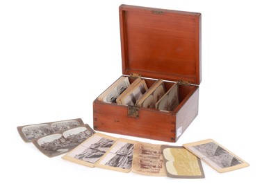 Lot 341 - Stereo Cards, Various Cards in a Mahogany box