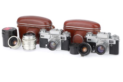 Lot 107 - A Pair of Kiev 35mm SLR Camera Outfits