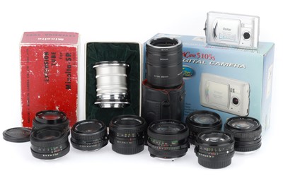 Lot 419 - A Selection of Lenses and a Digital Compact Camera